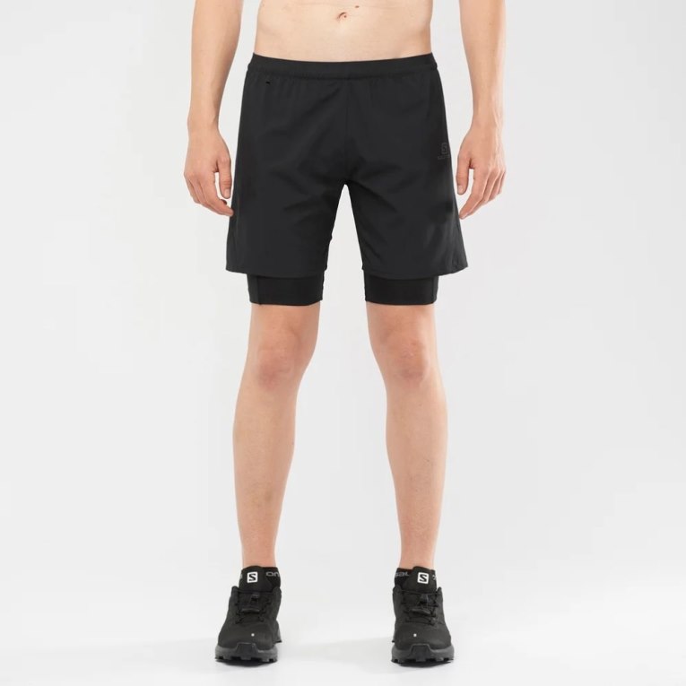 Bermudas Salomon Cross Twinskin Hombre Negros | MX EPVG148